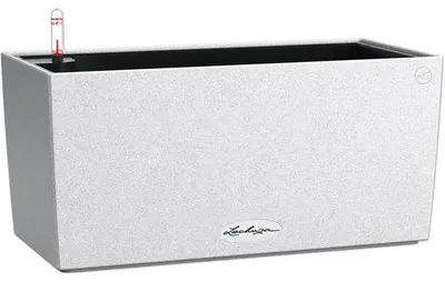 Obrázek produktu pro LECHUZA BALCONERA Stone 40, Ozdobný truhlík, Volně stojící, Recyklovaný plast, Metalická, Bílá, Obdélník, Vnitřní/venkovní