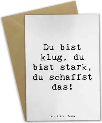 Produktbild von Mr. & Mrs. Panda Glückwunschkarte Spruch Erster Schultag Motivation - Weiß - Geschenk, Vertrauem, glückwunschkarten, Trost, Grußkarten, einladungskarten, weihnachtskarten