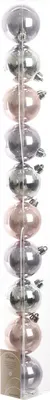 Produktbild von Weihnachtskugeln Mix Kunststoff 6cm 10er Set - Rosa Silber Helllila