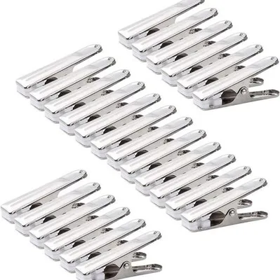 Produktbild von 80 Wäscheklammern, Edelstahl, 6,9 cm, robust, windfest, aus Edelstahl, für Handtücher, Socken, Unterwäsche und Kleidung