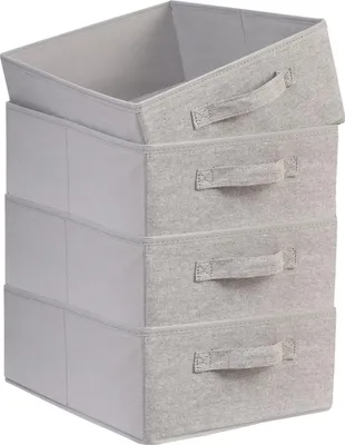 Produktbild von Famanu Aufbewahrungsboxen Set - Faltbare Organizer für Kleiderschrank, grau