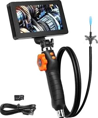 Immagine prodotto di Telecamera endoscopica articolata, risoluzione 1080P, schermo IPS da 5", 8 luci LED
