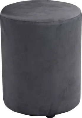 Produktbild von Arti Casa Pouf Round Velvet – Samt Hocker 28 x 36 cm – Fußhocker oder Sessel Schlafzimmer – Möbel für Schminktisch – Kompakter Stuhl Klein – Hocker Schminktisch - Grau