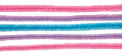 Produktbild von Glorex Biegeplüsch rosa / lila / hellblau 10 Stück