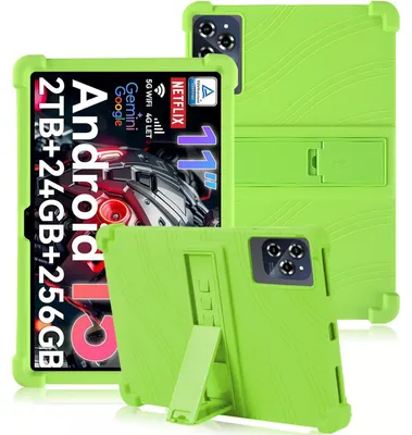 Obrázek produktu pro Tableta Pouzdro pro TABWEE T90 /TABWEE W90 11", nárazuvzdorné měkké silikonové ochranné pouzdro se stojánkem Zelená