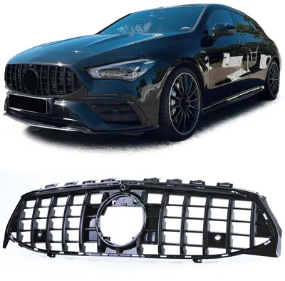 Sport Kühlergrill Schwarz Glanz passt für Mercedes CLA X118 ab 2019 – Produktansicht