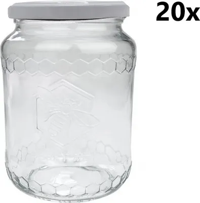 Obrázok produktu pre Dóza na varenie 770 ml Český med číry 20 ks VČETNE BIELEHO UZÁVERU, počet kusov v balení: 20
