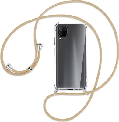 Produktbild von Handykette Backcover-Schutzhülle mit Band (Metall silberfarben) für Huawei P40 lite - caramel