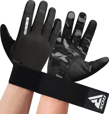 Produktbild von RDX Gewichtheberhandschuhe fürs Fitnessstudio, gepolsterte Fitnesshandschuhe mit vollen Fingern, atmungsaktive, rutschfeste Fitness-Trainingshandschuhe für Männer und Frauen