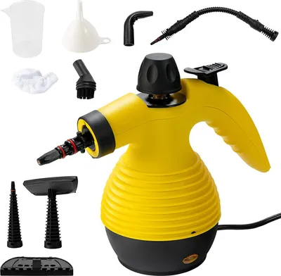 Produktbild von COSTWAY Handdampfreiniger inkl. 9 Zubehörteil 3 bar/350ml/1050W/3-5min Aufheizzeit Dampfreiniger Handgerät Gelb