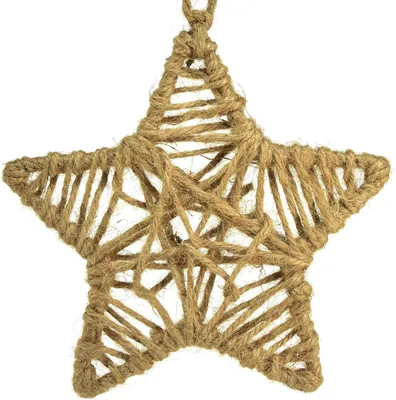 Produktbild von Deko-Stern Jute Natur zum Hängen Ø18cm 4er Set, 4 Stück