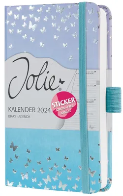 Image de SIGEL Agenda "Jolie", papillons rose-violet, A6, semainier, 2024, couverture rigide, J4346