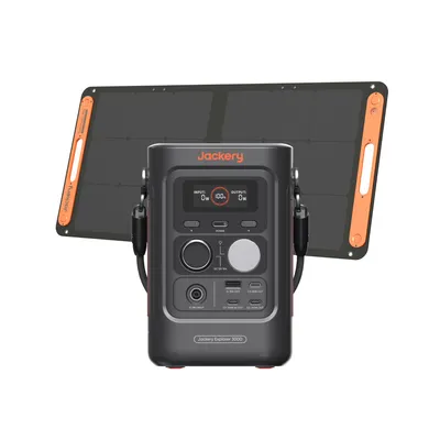 Produktbild von Jackery Explorer 300D Tragbare Powerstation mit 100W Solarpanel, 288Wh LFP Powerbank, 5 Ausgänge, 300W Solargenerator für Camping Outdoor Zuhause