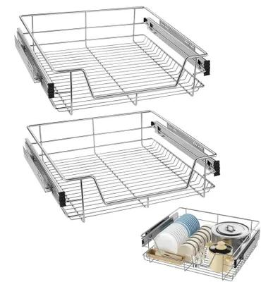 Immagine prodotto di Cassetti telescopici da 2 x 60 cm per cucina e contenitori portaoggetti