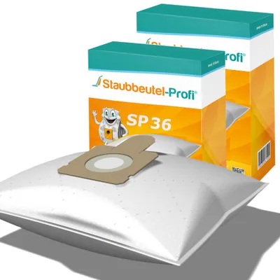 A product shot of vacuum cleaner bags and their packaging.
