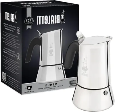Image de Machine à expresso - Prépare jusqu'à 4 tasses de café - Compatible avec les plaques de cuisson à induction - Acier inoxydable