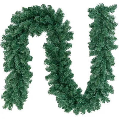 Image de Guirlande de Noël en faux lierre, couleur verte, longueur 2,7 mètres, non illuminée, pour intérieur et extérieur