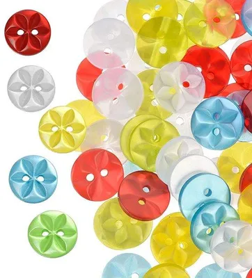 Image de Nœuds ronds en plastique fabriqués à la main, 5 couleurs, 14 mm, 100 pièces