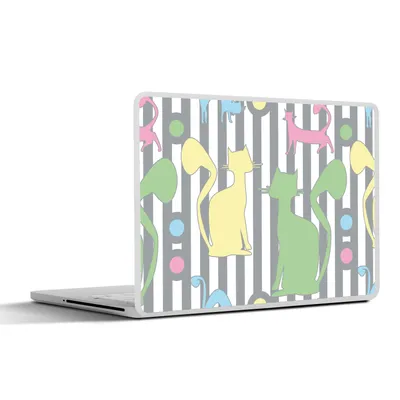 Produktbild von MuchoWow® Laptop Aufkleber Sticker Cover Katzen - Pastell - Tiere 30x21 cm - Sticker für Laptop - Selbstklebend