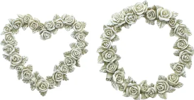 Produktbild von Dekoset Rosen Kranz & Herz Polyresin – Grabschmuck, Gartendeko