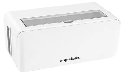 Produktbild von Amazon Basics Kabelbox zum Verstecken und Organisieren von Kabeln- Klein, Weiß
