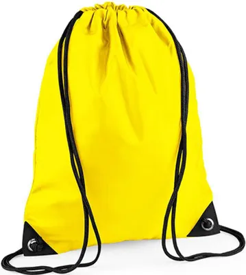 Image de BagBase BG10 | Sac de gym Premium Gymsac | 33 x 45 cm - Couleur : Yellow - Taille : 33 x 45 cm