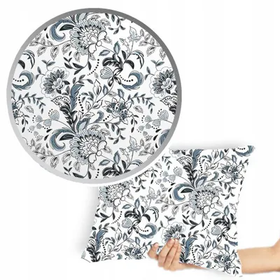Produktbild von Designpremium Kissenbezug 40x60 cm mit grauen Blumen