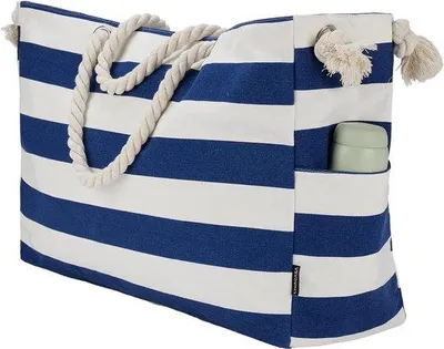 Produktbild von Famanu Strandtas große Strandtas für Damen - dunkelblau