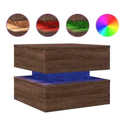 Produktbild von vidaXL Couchtisch mit LED-Leuchten Braun Eichen-Optik 50x50x40 cm