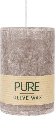Produktbild von 100% PURE, OLIVE WAX, vegane Stumpenkerze, Siena, WENZEL, 90/60 mm, Brenndauer ca. 27h