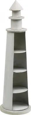 Produktbild von Maritimer Leuchtturm Deko in Creme Shabby Chic Stil, Sommer Dekoration, Ø14,5cm H51cm