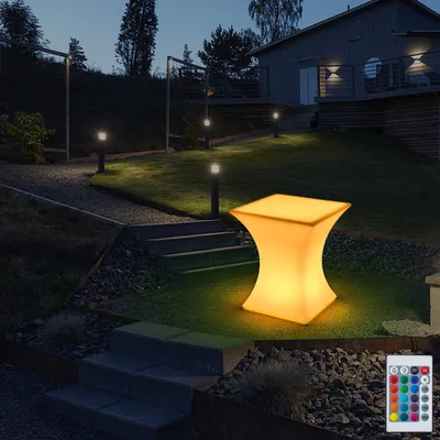 Immagine prodotto di LED Giardino Luce Luminosa Poltrona Tavolo Economico con Telecomando. Ricaricabile RGBW Luminosità regolabile Nuovi mobili Chic LED YXF-5361