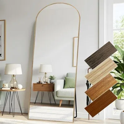 Produktbild von Famanu Standspiegel 76x180 cm - Holzoptik, freistehend oder Wandmontage