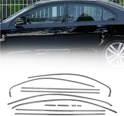 Zdjęcie produktu dla Listwy okienne do VW Jetta 2010-2018 stal nierdzewna ciemna 12szt