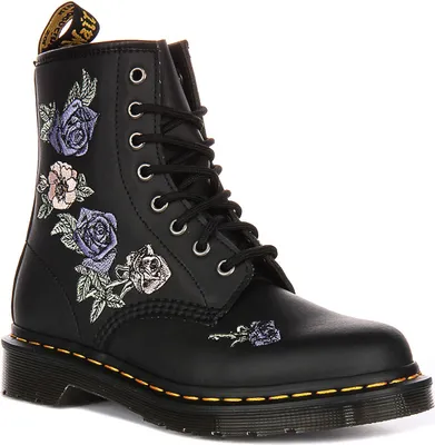 Produktbild von Dr Martens 1460 Vonda in Schwarz mit Blumenmuster für Damen – 3 UK - 36 EU - 5 US / Black Flower
