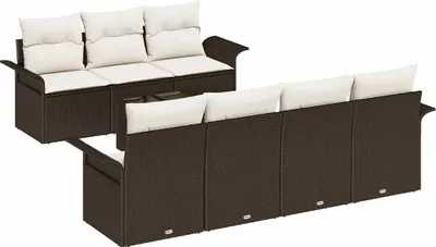 Obrázek produktu pro vidaXL Zahradní set sedaček, 8 kusů, hnědá barva, polyratan