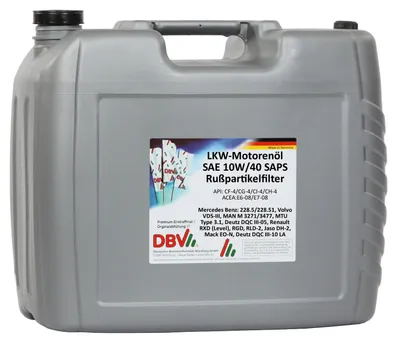 Produktbild von DBV-LKW-Motorenöl SAE 10W/40 SAPS für Rußpartikelfilter 20-Liter-Kanister