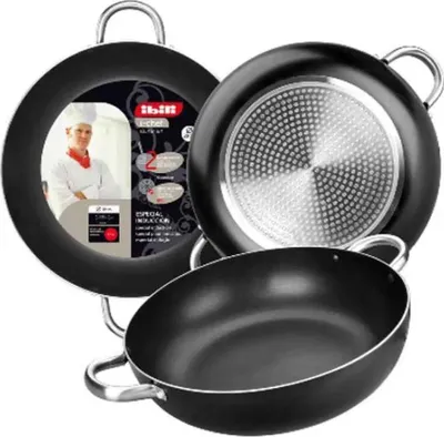 Zdjęcie produktu dla Patelnia Ibili I-CHEF 403328 Honda CON ASAS, maks. średnica 28 cm, aluminium, odpowiednia do kuchenek indukcyjnych, powłoka nieprzywierająca