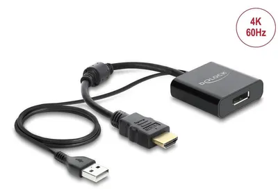 Image de Adaptateur Delock, connecteur HDMI vers prise DisplayPort, 4K 60 Hz