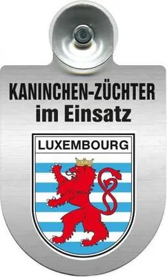Produktbild von Einsatzschild Windschutzscheibe incl. Saugnapf - Kaninchenzüchter im Einsatz - incl. Regionen nach Wahl - 309361 - Color - Region Luxembourg