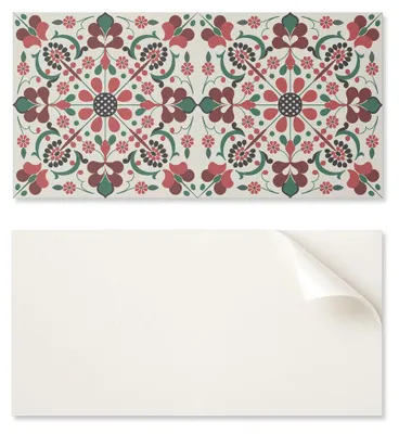 Obrázek produktu pro Dekorativní, samolepicí vinylové dlaždice se symetrickým květinovým vzorem, rozměry 10 x 40 x 20 cm