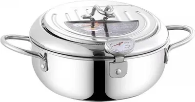 Produktbild von Fritteuse – EJ. LIFE – Japanischer Mini-Kühlschrank – Edelstahl – Thermometer – Induktionskompatibel