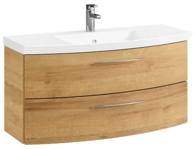 Produktbild von Pelipal Badmöbel-Set Cassca Sprint BxHxT 101 x 48 x 46,2 cm Frontfarbe eiche riviera mit Waschtisch Mineralmarmor SET-01