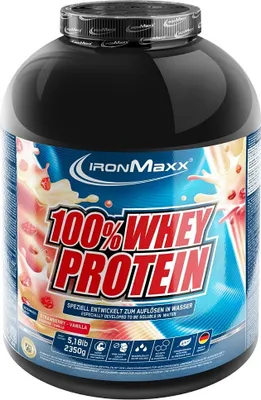 Produktbild von IronMaxx 100% Whey Protein - 2350g-Dose Erdbeere-Vanille