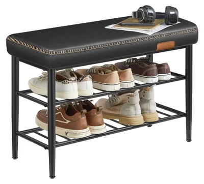 Produktbild von VASAGLE Schuhbank, Schuhregal, Kunstleder, bis 135 kg belastbar