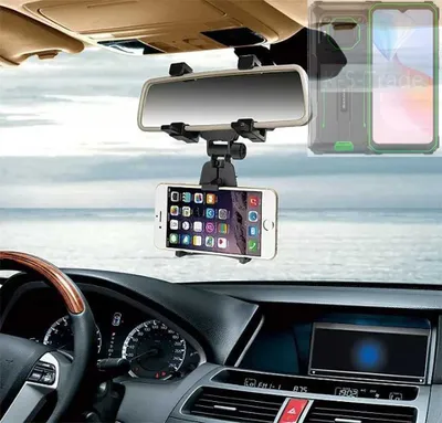 Produktbild von K-S-Trade Smartphone Halterung kompatibel mit Blackview BV6200 Pro Rückspiegel Halterung schwarz Auto Halterung KFZ Halter