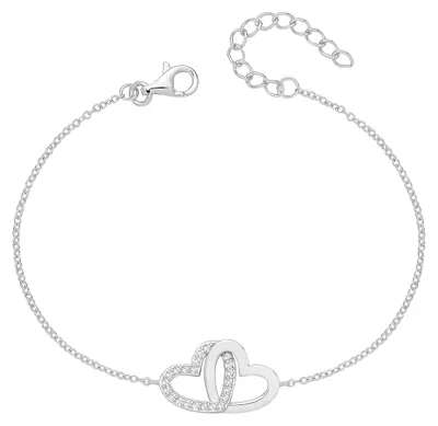 Produktbild von Raffiniertes 925 Sterling Silber Herz Damen - Armband - 16cm; TRS44856
