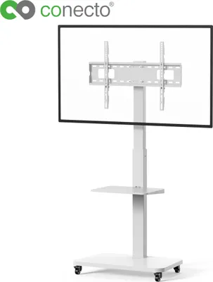 Produktbild von conecto CC50864 TV-Ständer Standfuß für Flachbildschirm LCD LED Plasma höhenverstellbar 37-75 Zoll (94-190 cm, bis 40 kg Tragkraft) max. VESA 600x400mm, weiß
