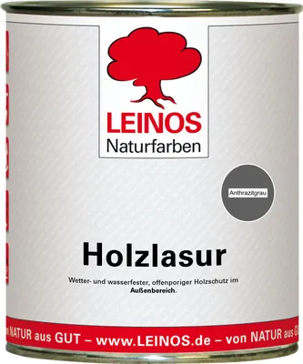 Produktbild von Wetterfeste Holzlasur für Außen 733 Anthrazitgrau 0,75 Liter - offenporiger Holzschutz mit Filmschutz gegen Pilzbefall - für Fenster, Türen, Zäune & Pergolen - wasserabweisend, lasierend
