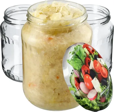 Immagine prodotto di Vasetti per conserve KADAX con coperchio "Jukka", vasetti per marmellata, vasetti per conserve, 720 ml, Vege, 48 pezzi